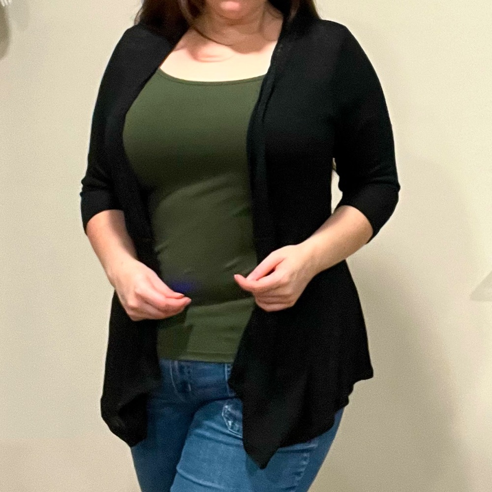 Torrid Black Lace Drape Front Cardigan (NWOT)